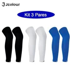 Jcolour Kit 3 Pares CANELITO Meia De Proteção Para Perna Futebol Suporte Profissional Unisex