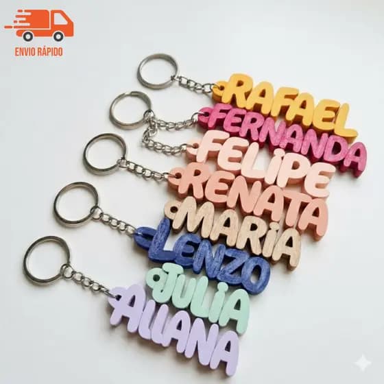 Chaveiro Personalizado Nome em 3D Diversas Cores| Lembrancinha/Presente Criativo
