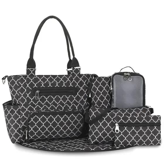 Bolsa Multifuncional para Mães, Grande Capacidade, Bolsa de Maternidade Listrada, Bolsa de Fraldas para Uso Externo
