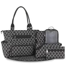 Bolsa Multifuncional para Mães, Grande Capacidade, Bolsa de Maternidade Listrada, Bolsa de Fraldas para Uso Externo