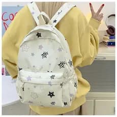 Mochila Escolar Feminina Floral Estrelas Kawaii Notebook 14 Multifuncional Aesthetic Juvenil Leve