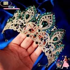 YEE Rainha Coroa , Elegante Grande Diadema Princesa Tiara De Casamento , Tendência Luxo Headwear Para Mulher