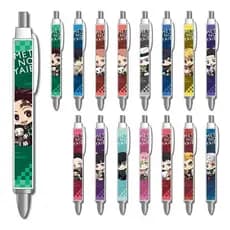 Caneta esferográfica mecânica Demon Slayer Tanjirou Nezuko Tomioka Giyuu Hu Die Ren Caneta de estudante