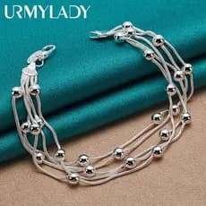 URMYLADY 925 Pulseira De Prata Esterlina De 6 Polegadas Noivado Feminino Fashion Jewelry