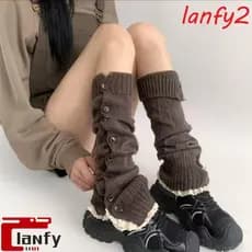 LANFY Y2K Polainas , Harajuku Lolita JK Capa De Perna De Malha , Leggings Manga Pilha Meias Balletcore Botas