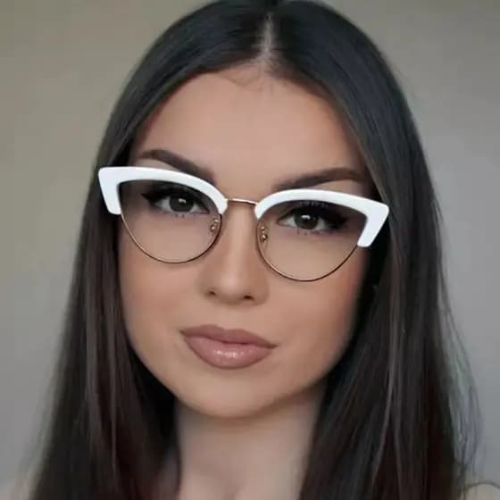 Óculos de Leitura Vintage Grandes Olho de Gato Armação Redonda Feminina Bloqueio de Luz Azul Fotocromático Proteção cont