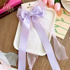 Hair Clip Pin Spring Hairpin Long Ribbon Satin Bowknot Mesh Yarn Back Head Bright Color Versatile Accessory for Women Gi