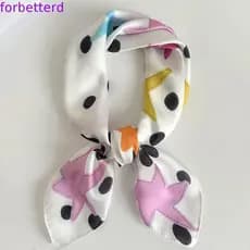 Lenço Com Estampa De Estrela FORBETTERD , Quadrado Pequeno Estampado Picante Para Meninas De Seda Leopardo Hip Hop