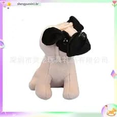 Cachorro de Pelúcia Realista Pug 26 cm Brinquedo para Criança e Bebê, Presente e Decoração Pet Filhote Cachorrinho