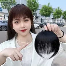 Peruca De Faixa De Cabelo Trançada SHENGDA Com Franja , Topper Clipe De Aparência Natural Invisível , Curto