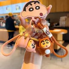 Novo Crayon Shin-Chan chaveiro Anime dos desenhos animados rosa coelho porco cordeiro reunindo saco pingente presente