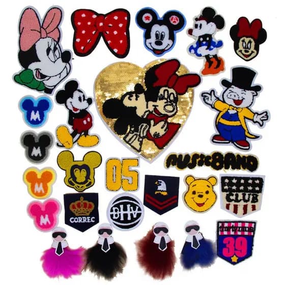Mickey Mouse Bow Piglet Winnie the Pooh Mickey Primeira Classe Toalha Bordado Precisa de Costura Suéter Cachecol Adequad
