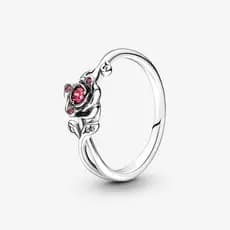 Anel Disney A Bela e a Fera Rosa Prata Esterlina S925 * && ** - & *** & * & * & * -