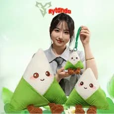 Rytanda Zongzi Brinquedo De Pelúcia Simulação Fofa Boneca Chaveiro Para Criança Menino Menina Travesseiro De Dormir Bebê