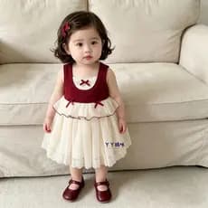 Feminino bebê vestido de princesa verão vestido de algodão fino um ano de idade menina um ano de idade captura banquete