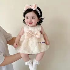 Mês inteiro roupas de bebê verão gaze macia macacão vestido bebê recém-nascido menina cem dias banquete Pettiskirt um an