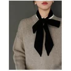 Europeu americano moda outono inverno estreito longo cachecol feminino inverno Retro cachecol veludo fino longo cachecol
