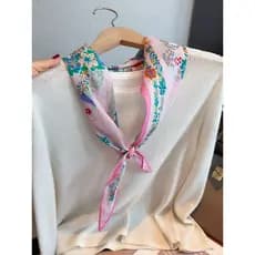 Vitalidade doce flor pintura elefante estilo férias cintura lenço de seda puro algodão diamante cachecol verão protetor