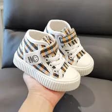 2023 outono de alta qualidade xadrez sapatos de lona tênis jardim de infância masculino feminino sapatos de bebê criança