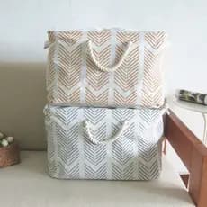 Dormitório estudantil tecido caixa de armazenamento de roupas cordão algodão linho cesta de armazenamento guarda-roupa c