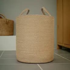 Exportado para o japão Retro juta tecido grande brinquedo diversos roupas sujas balde de armazenamento cesta de roupas s