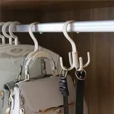 (Pacote de 2 unidades) Criativo multiuso saco rotativo rack de armazenamento guarda-roupa gancho sem pregos duplo pendur