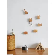 Estilo japonês faia Animal bonito gancho colar de madeira maciça dos desenhos animados nórdico ins quarto das crianças o