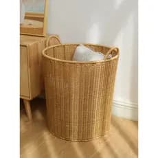Kens Rattan-como balde de armazenamento alto Hotel cesta de roupas sujas cesta de brinquedos redonda caligrafia pintura