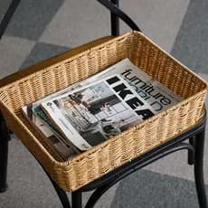 Kens Rattan cesta de armazenamento estilo nórdico sala estar mesa café artigos diversos cesta revista cozinha vegetal fr