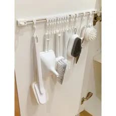 Gancho de armazenamento interno para porta de armário, tipo pista, Rack deslizante, gancho de fileira sem perfuração, fe