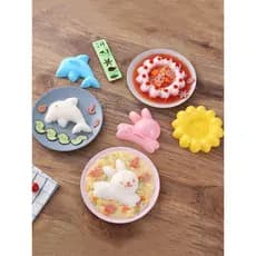 Crianças bebê coelho golfinho bola de arroz molde conjunto de quatro peças japonês dos desenhos animados Bento saco arro
