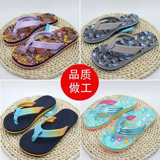 Moda de alta qualidade meninos meninas médio grande crianças pano cinto flip-flops flip-flops