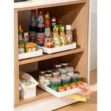 Armário de canto de cozinha, bandeja de armazenamento modificada com polia, roda Universal pulável, gaveta caseira, arma