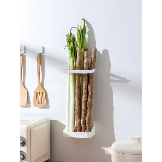 Rack de vegetais cozinha fixado na parede ampliação cebola rack de armazenamento doméstico sem perfuração gengibre inham