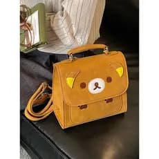 Bonito dos desenhos animados urso crianças mochila novo estilo menina Retro aleta saco de escola nicho lazer mochila via