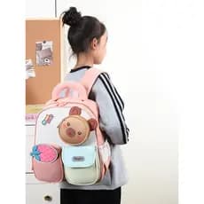 Bonito dos desenhos animados do jardim de infância meninos meninas mochilas na moda novo estilo meninas leve passeio moc