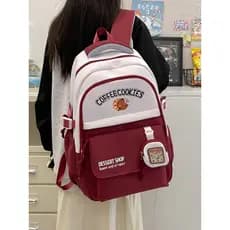 Novo estilo mochila feminina estudantes do ensino médio grande capacidade contraste cor bonito escola primária St