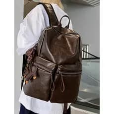 Mochila de couro masculina novo estilo Retro grande capacidade mochila de viagem feminina High-End trabalho Commuter est