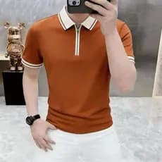 Estação europeia High-End camiseta de manga curta camisa polo masculina 2026 Street Wear rufião bonito lapela meia manga
