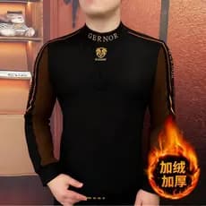 Bens europeus outono inverno moletom masculino meia gola alta mais veludo luz luxo moda simples costura pesada Indu
