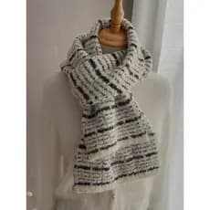 Moda Mohair cachecol grosso 2026 outono inverno novo estilo cachecol de lã grossa quente ombro pescoço xale extravagante