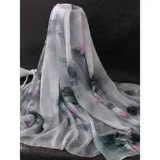 Tinta verão lótus estilo chinês lenço de seda feminino verão estilo fino All-Match lótus amoreira seda protetor solar xa