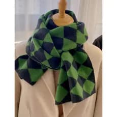 Cachecol de lã de malha de lã macia em forma de diamante engrossado inverno quente xale feminino outono inverno versão c