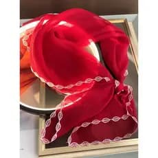 Borda bordada de seda grande lenço quadrado 90cm protetor solar xale feminino primavera outono amoreira seda gaze lenço