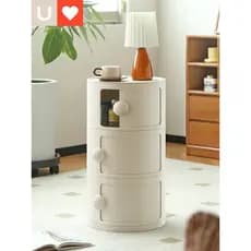 Youna armário de armazenamento Multi-camada mesa de cabeceira quarto doméstico armário redondo prateleira influenciador