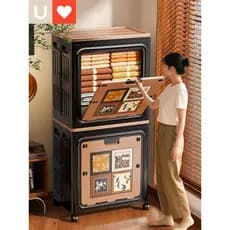 Youna caixa de armazenamento de roupas Clamshell grande capacidade dobrável sem instalação colcha estilo Medieval armaze