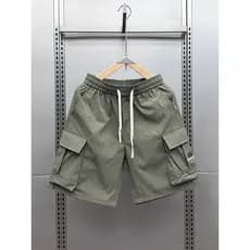 Macacão verde do exército Shorts masculino verão americano Street Wear grande bolso calças esportivas juventude Casual f