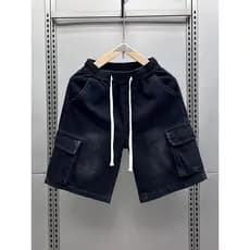 Grande bolso Denim Shorts masculino verão novo estilo versão coreana magro-ajuste fino calças de cinco pontos rua Wear m