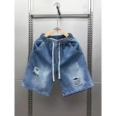 Shorts jeans rasgados masculinos 2026 verão estilo fino Street Wear calças de cinco pontos Casual All-match Slim-fit est