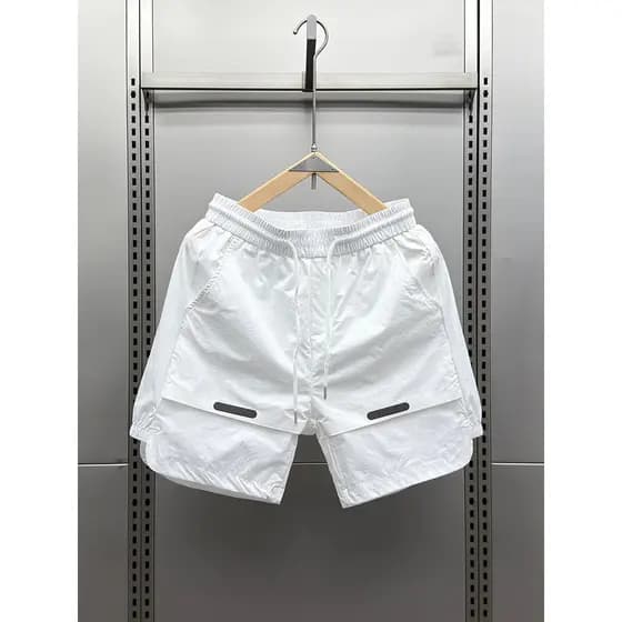 Shorts esportivos de verão de seda gelo masculino solto respirável de secagem rápida calças de quarto juventude verão fi